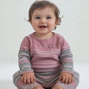 Souris Mini Stripe Knit Jumpsuit 6 Months